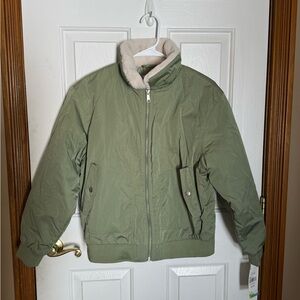 Cozy Olive Green Kids Puffer Jacket